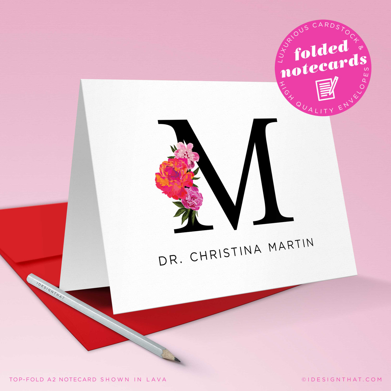 Custom Monogrammed Note Cards and Envelopes